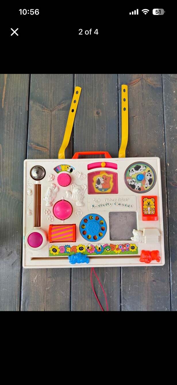 Vintage Fisher-Price Activity Center Crib Busy Box Toy